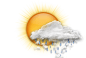Ensolarado com poucas nuvens com possíveis com chuva e neve