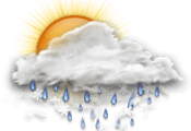 Céu muito nublado com possíveis com chuva e neve