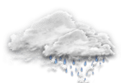 Céu totalmente nublado com possíveis pancadas com chuva e neve