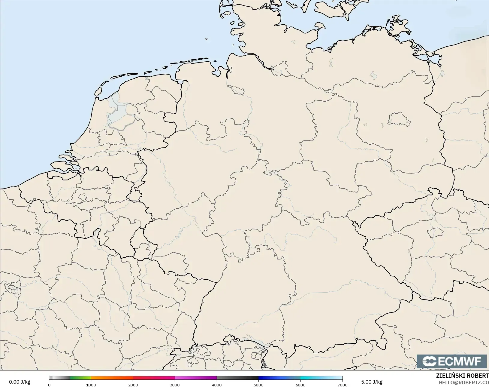 ECMWF IFS 0,25° modelo - Alemanha, CAPE