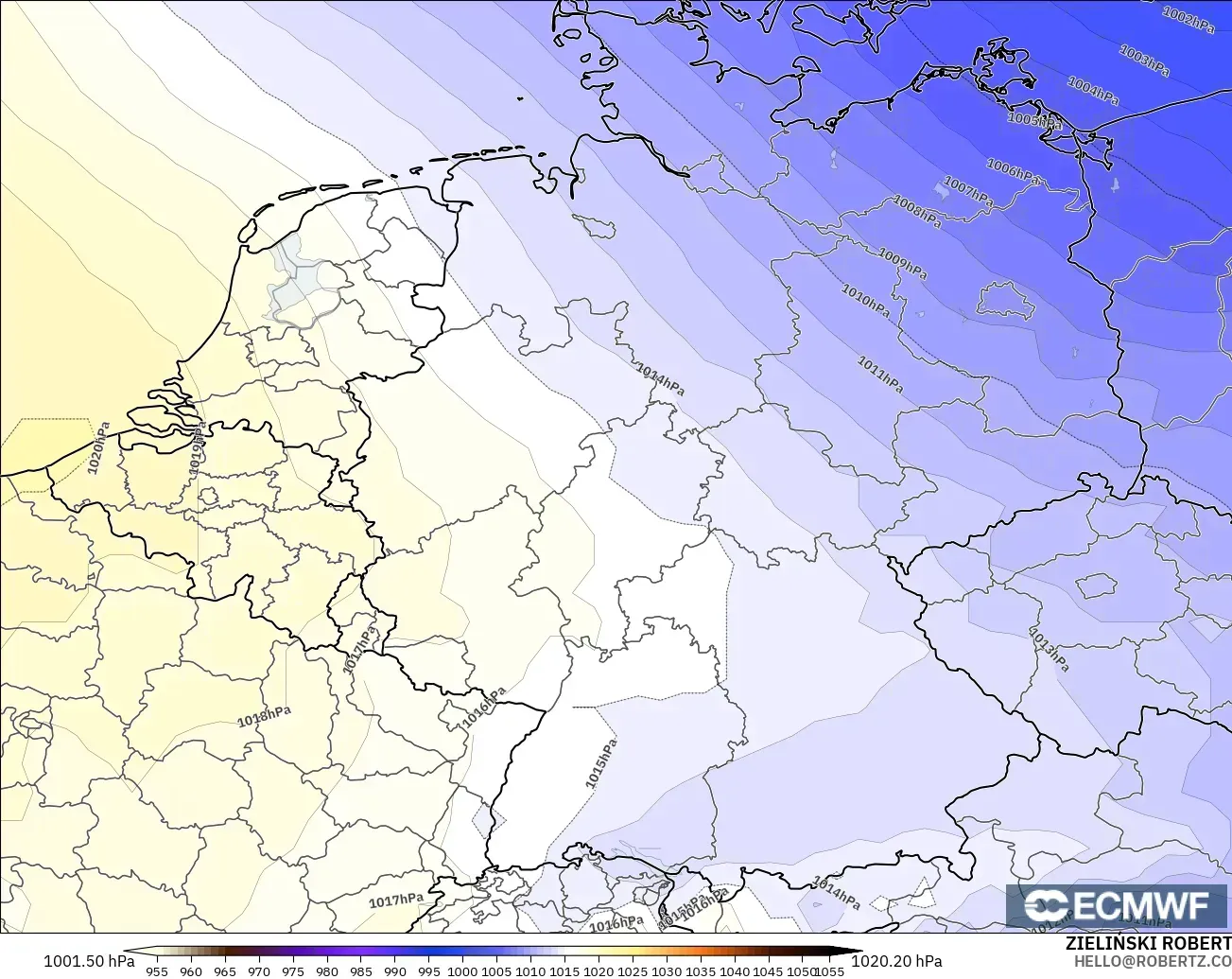 ECMWF IFS 0,25° modelo - Alemanha, Pressão