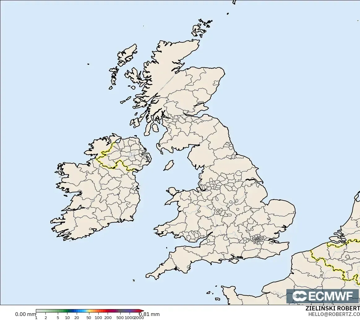 ECMWF IFS 0,25° modelo - Reino Unido, Acúmulo de precipitação