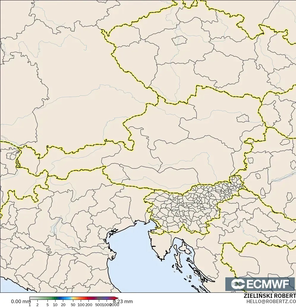 ECMWF IFS 0,25° modelo - Áustria, Acúmulo de precipitação