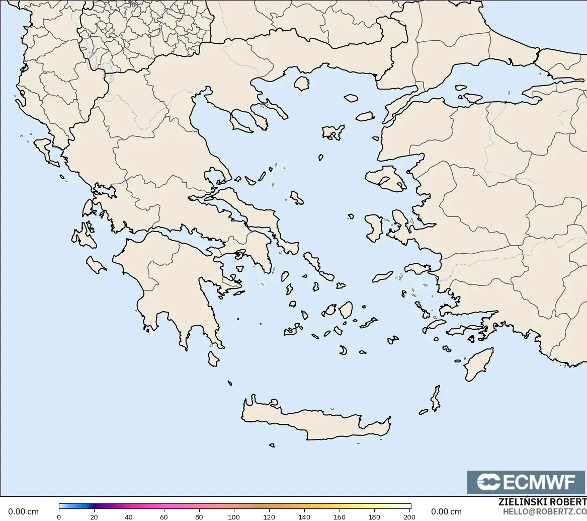 ECMWF IFS 0,25° modelo - Grécia, Profundidade da neve