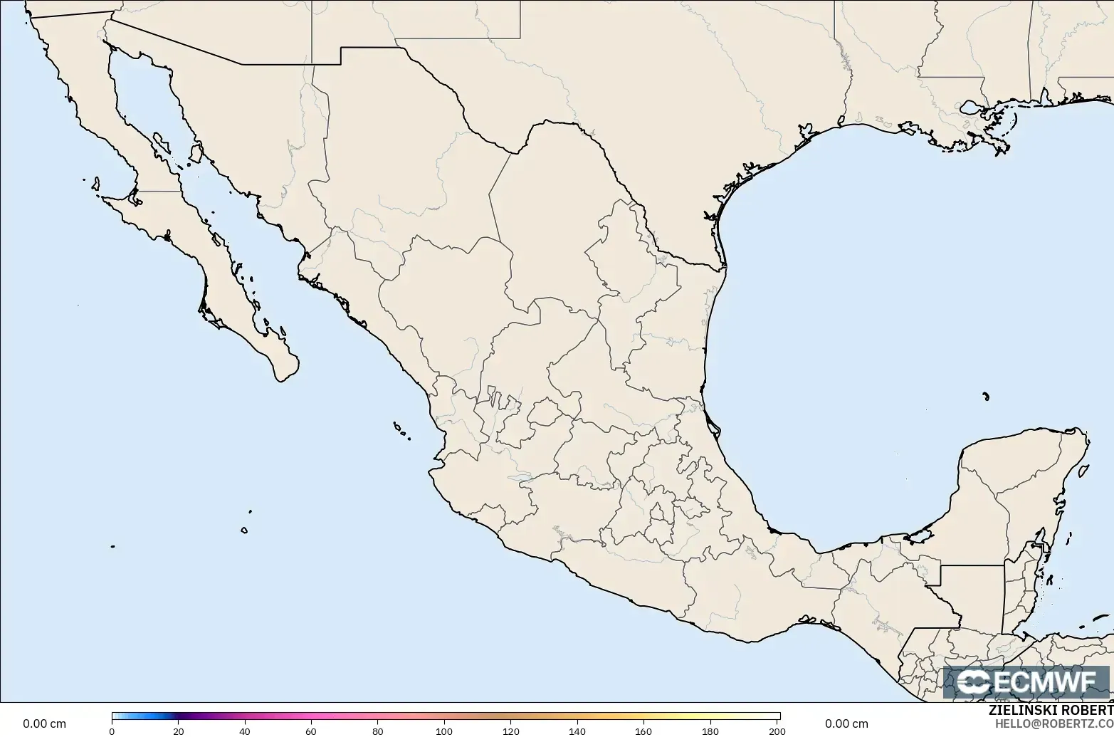 ECMWF IFS 0,25° modelo - México, Profundidade da neve
