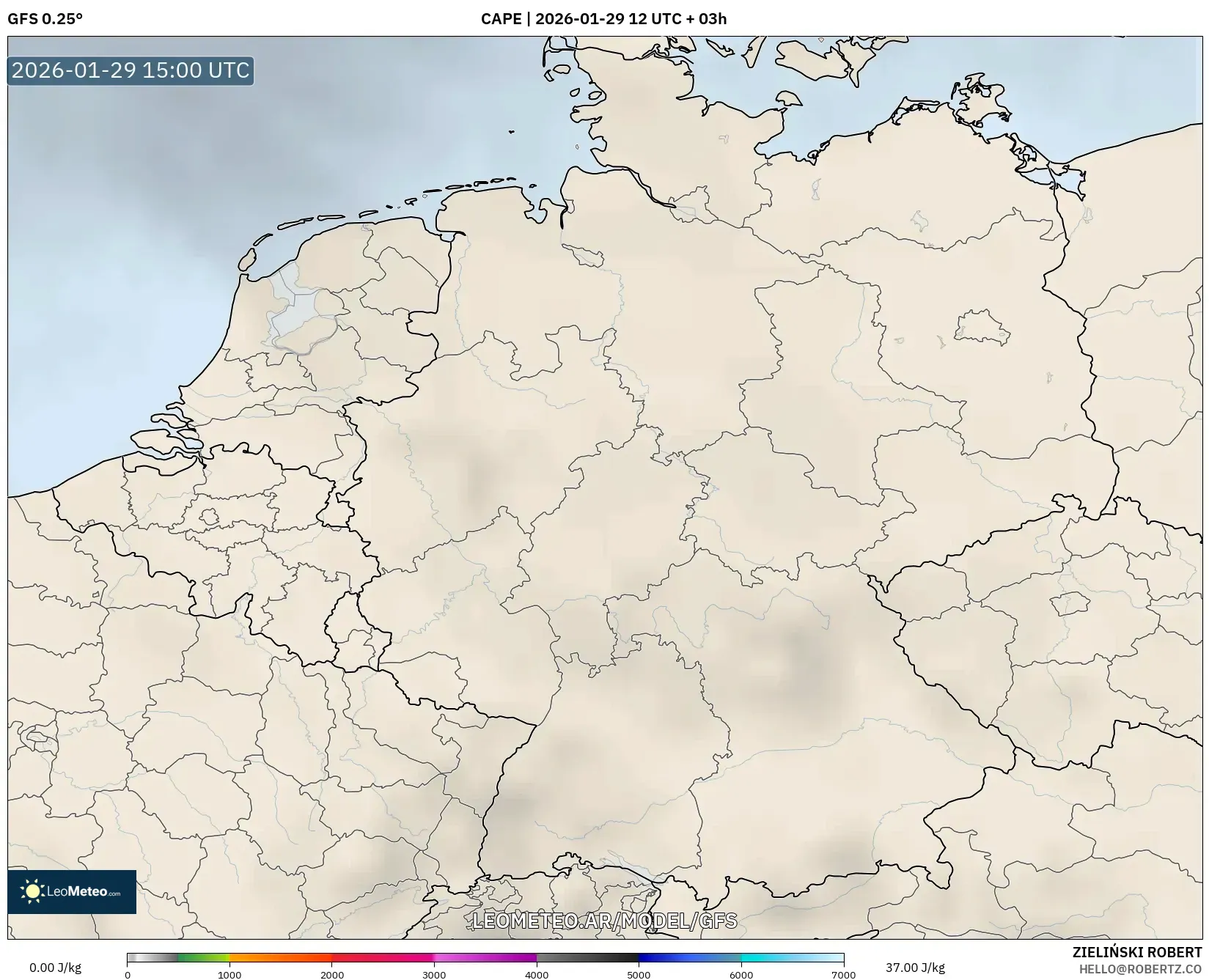 GFS model - Alemanha, CAPE