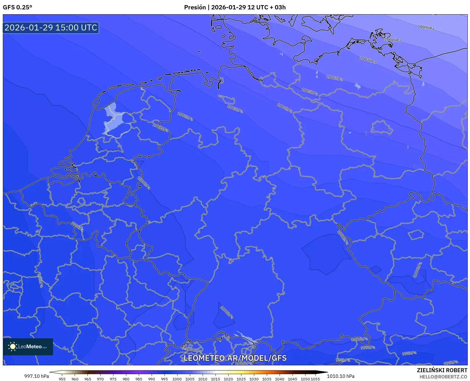 GFS model - Alemanha, Pressão