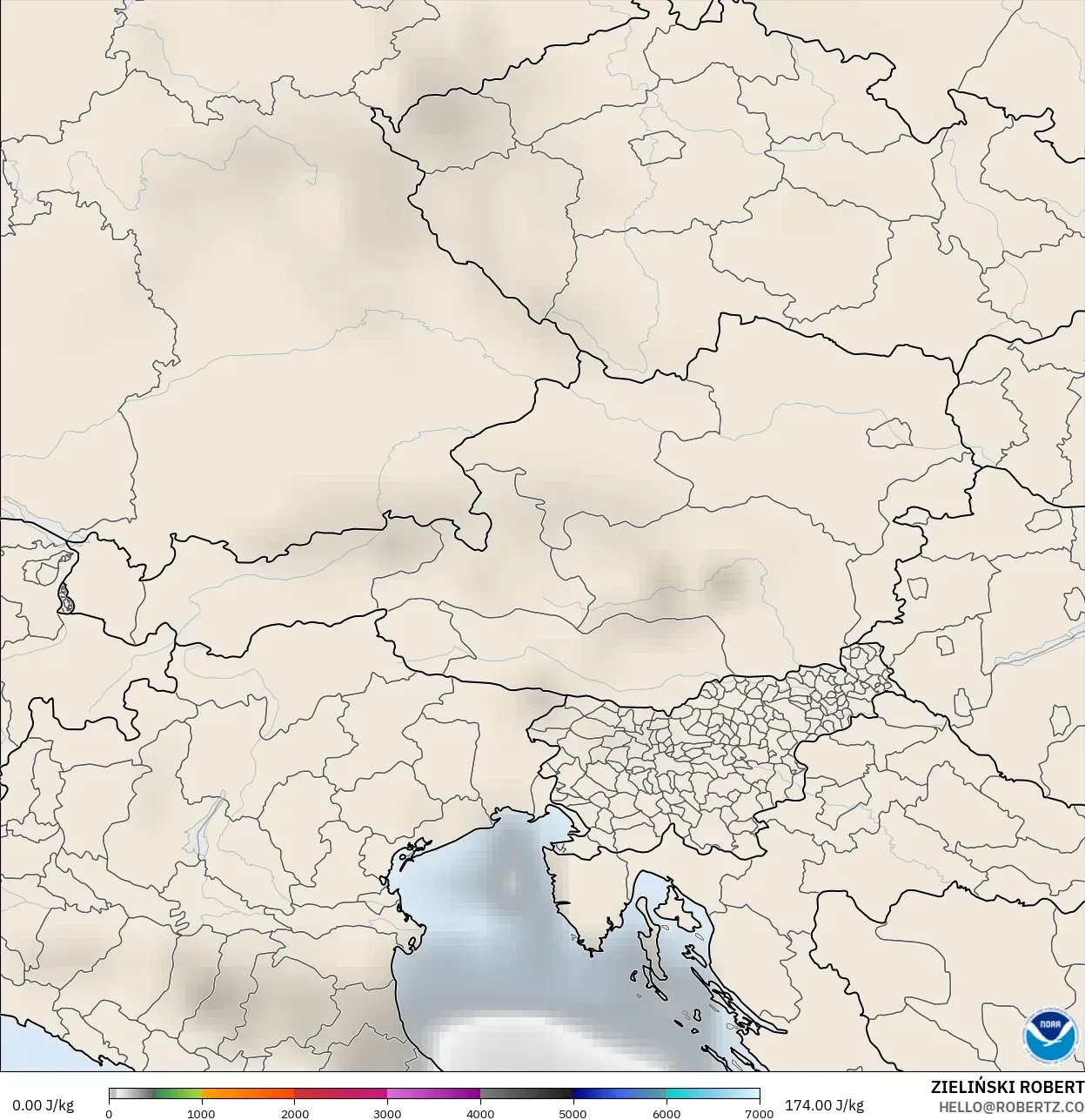 GFS modelo - Áustria, CAPE