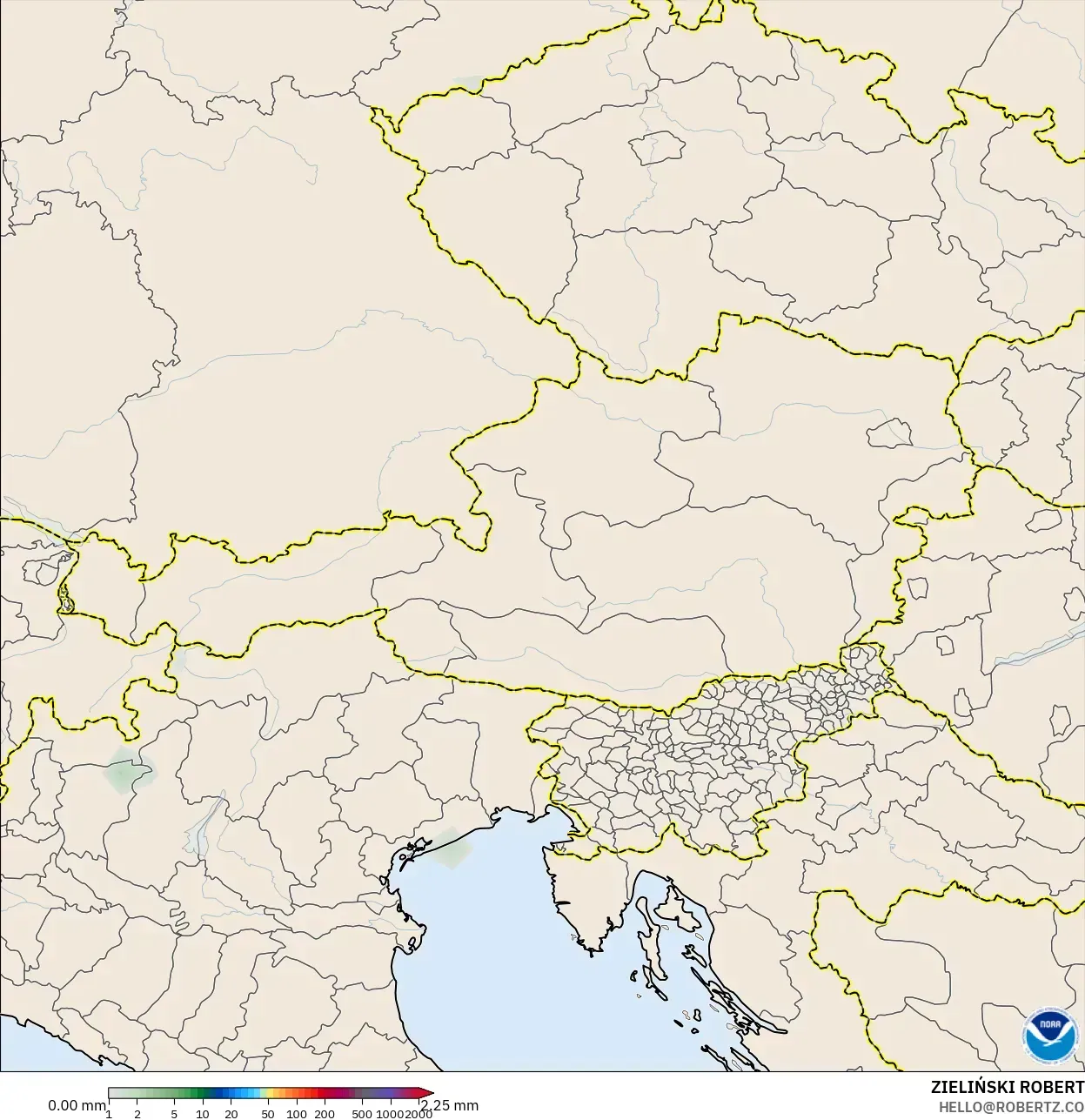 GFS modelo - Áustria, Acúmulo de precipitação