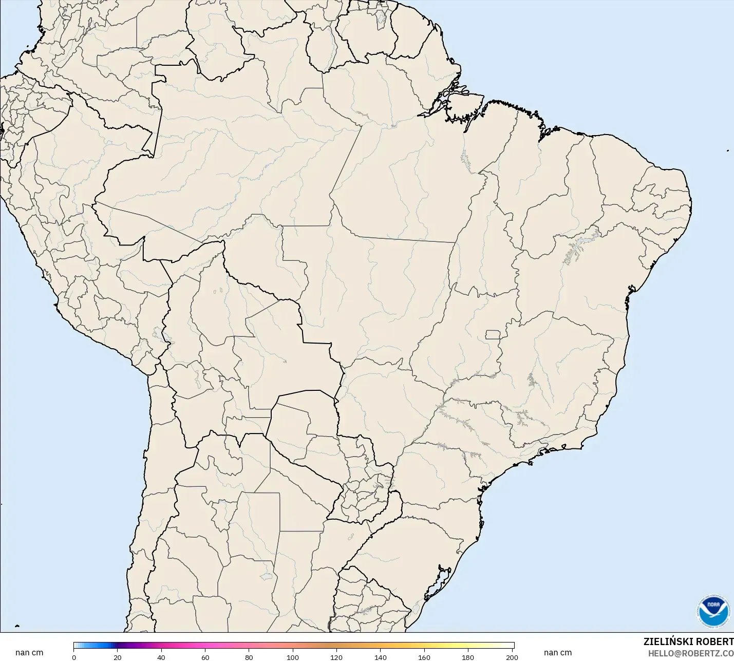 GFS modelo - Brasil, Profundidade da neve