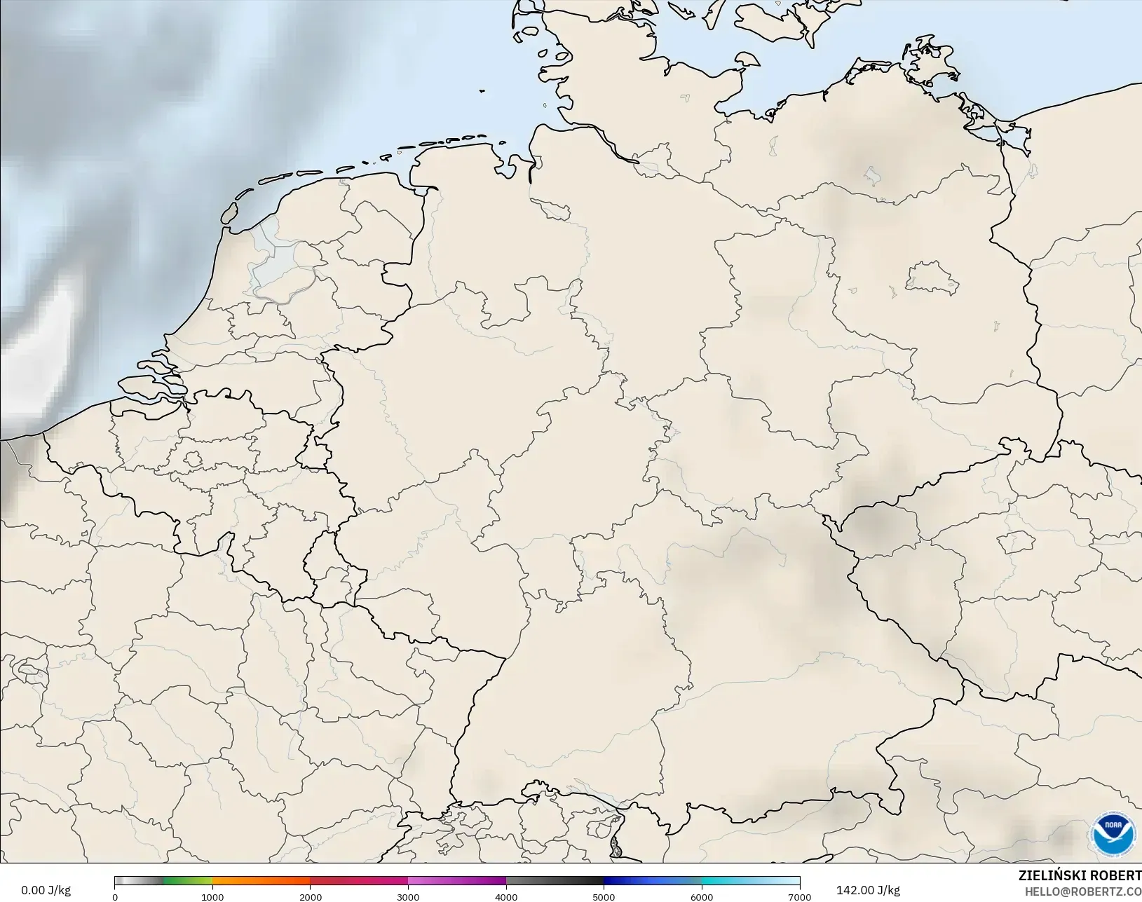 GFS modelo - Alemanha, CAPE