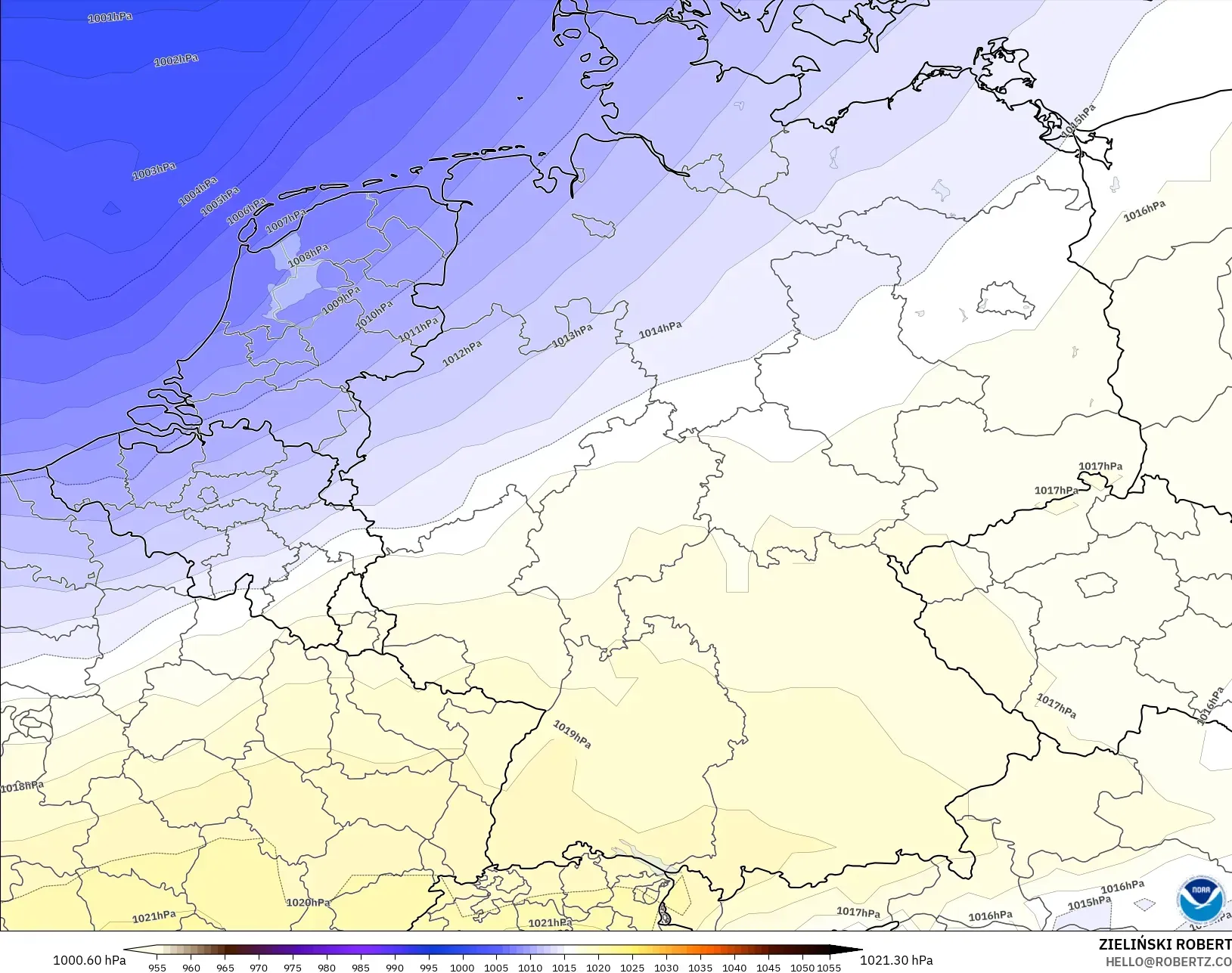 GFS modelo - Alemanha, Pressão