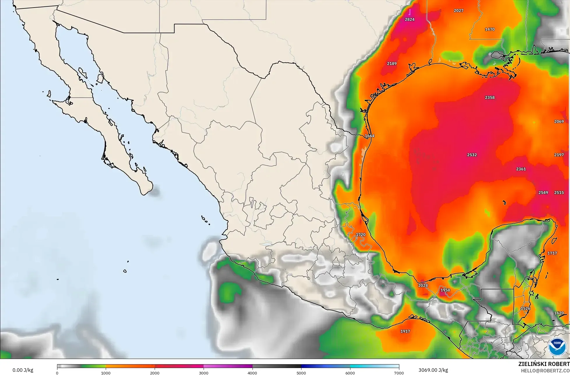 GFS modelo - México, CAPE