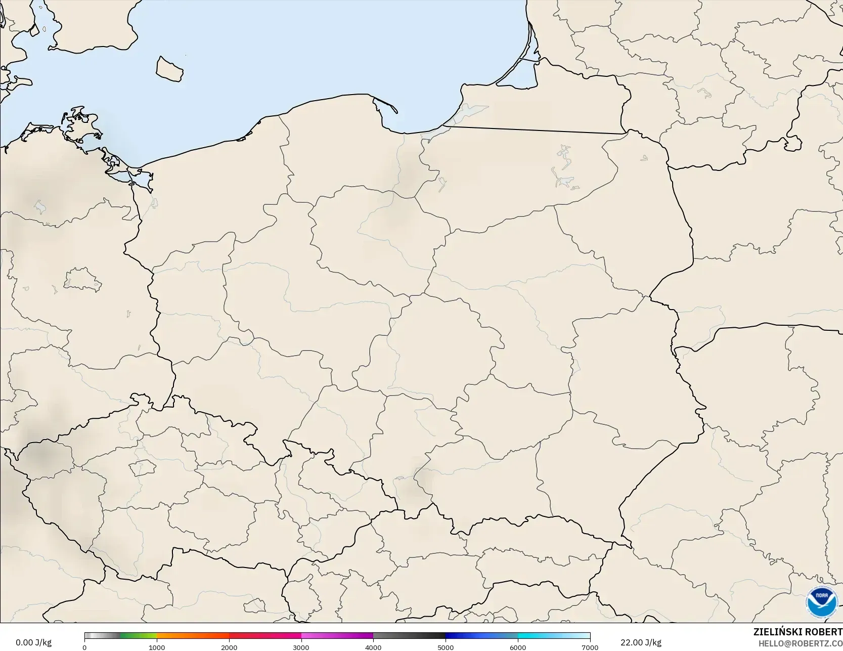 GFS modelo - Polônia, CAPE