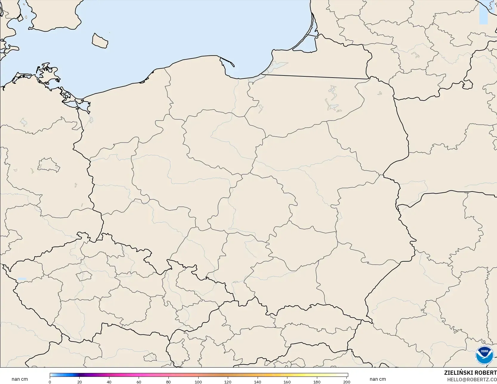 GFS modelo - Polônia, Profundidade da neve