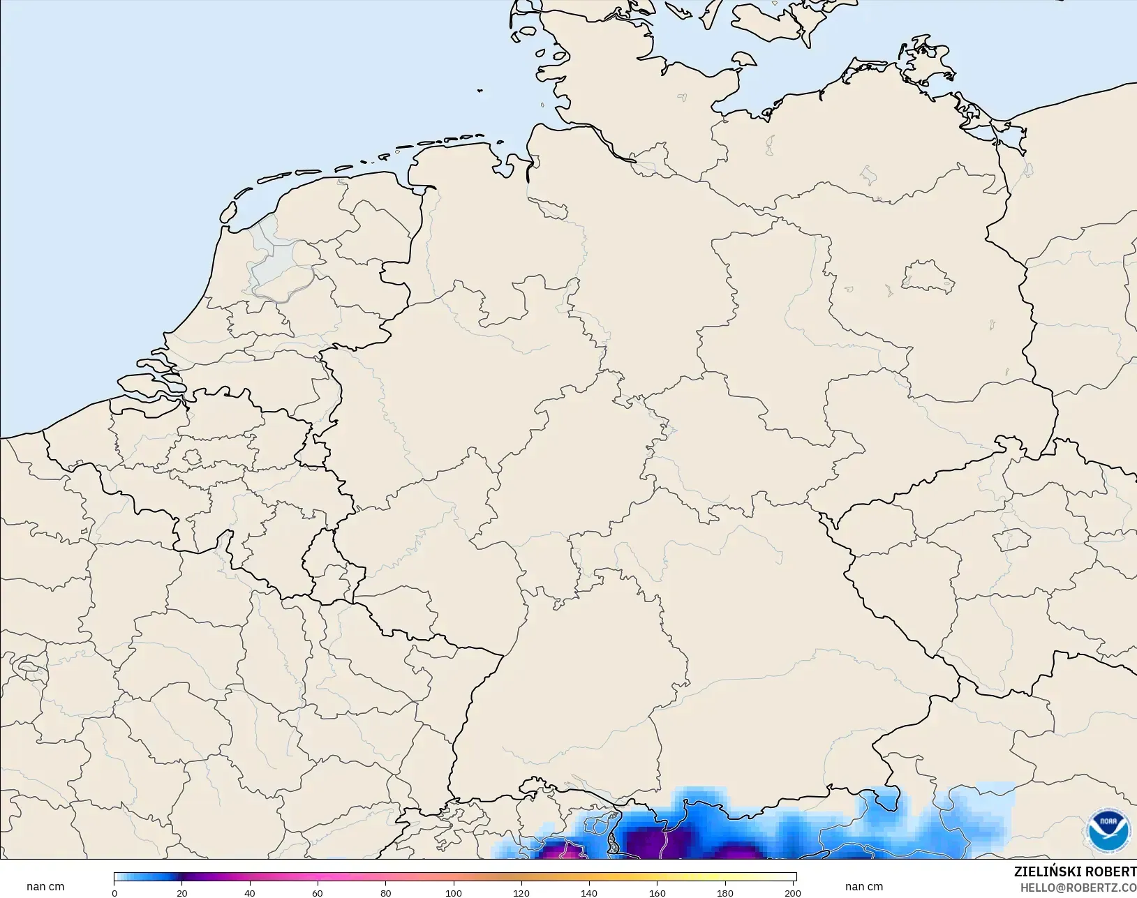 GFS modelo - Alemanha, Profundidade da neve
