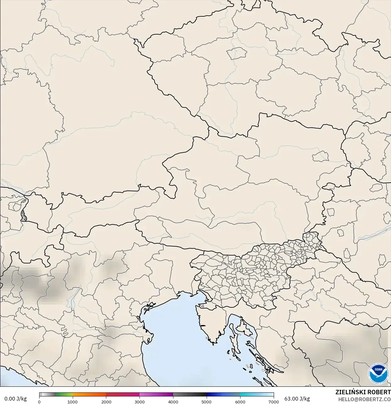 GFS modelo - Áustria, CAPE
