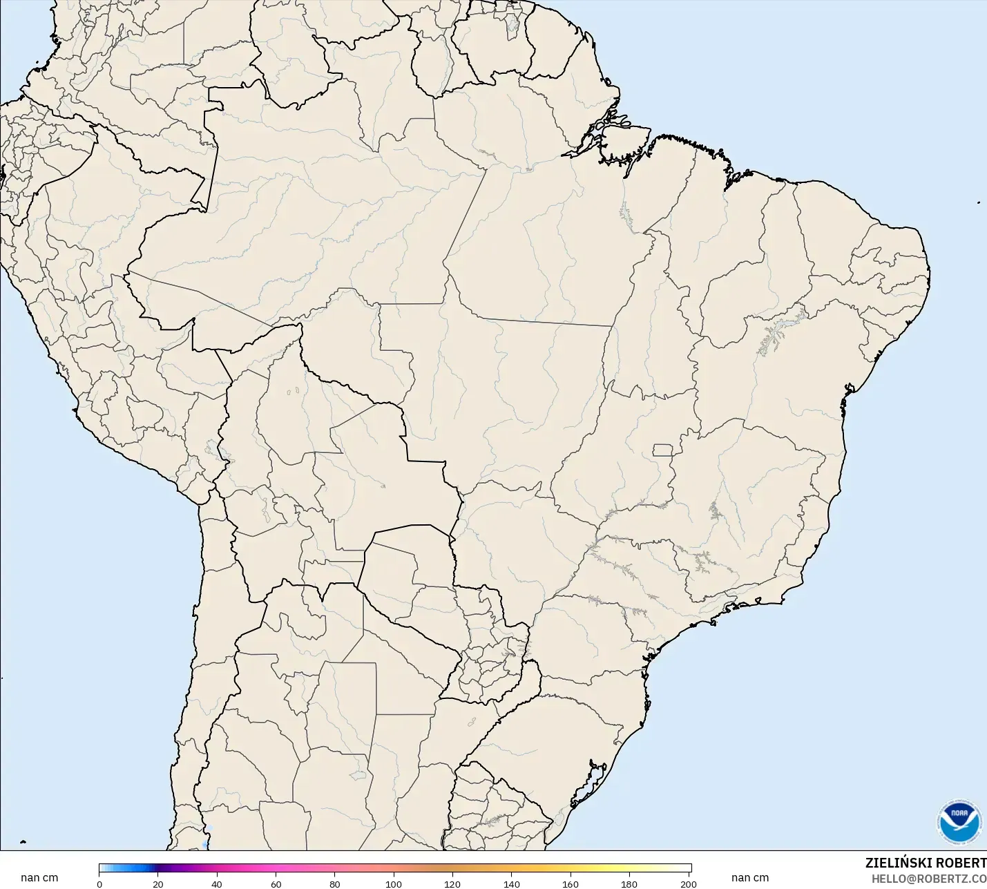 GFS modelo - Brasil, Profundidade da neve