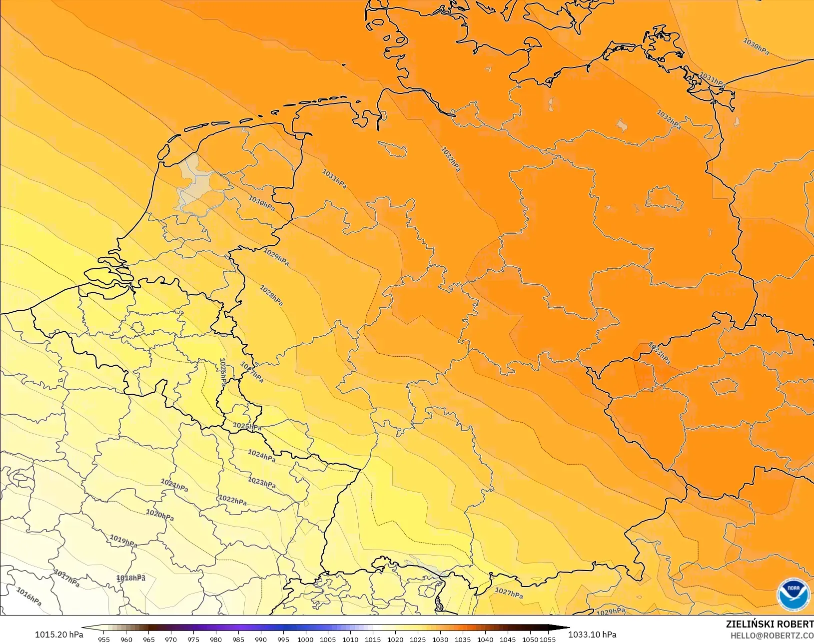 GFS modelo - Alemanha, Pressão
