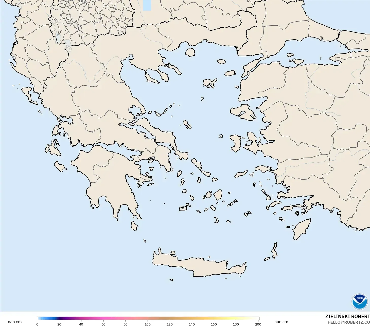 GFS modelo - Grécia, Profundidade da neve
