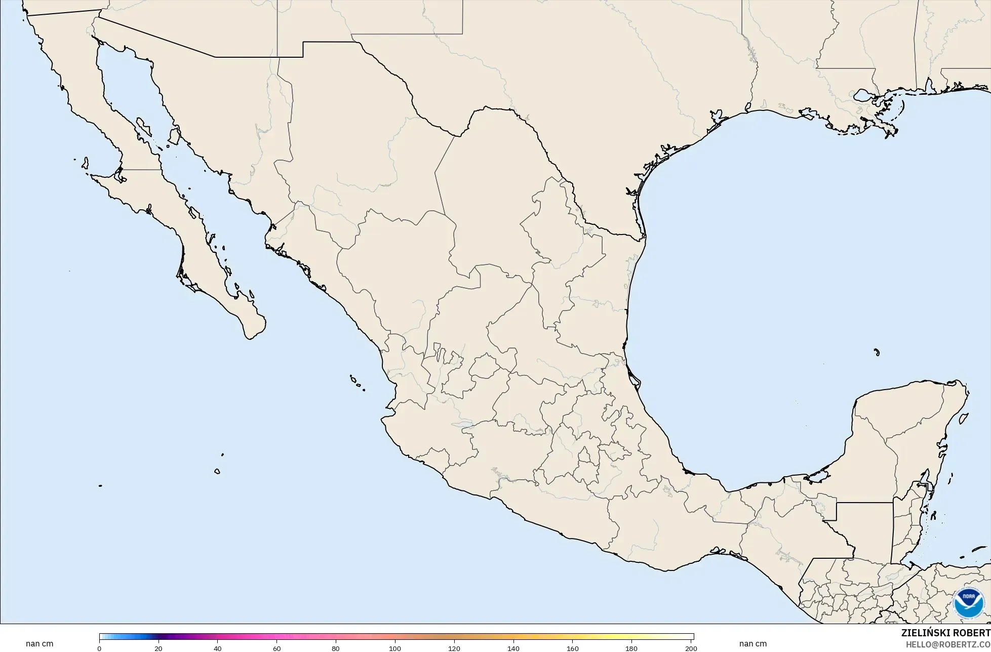 GFS modelo - México, Profundidade da neve