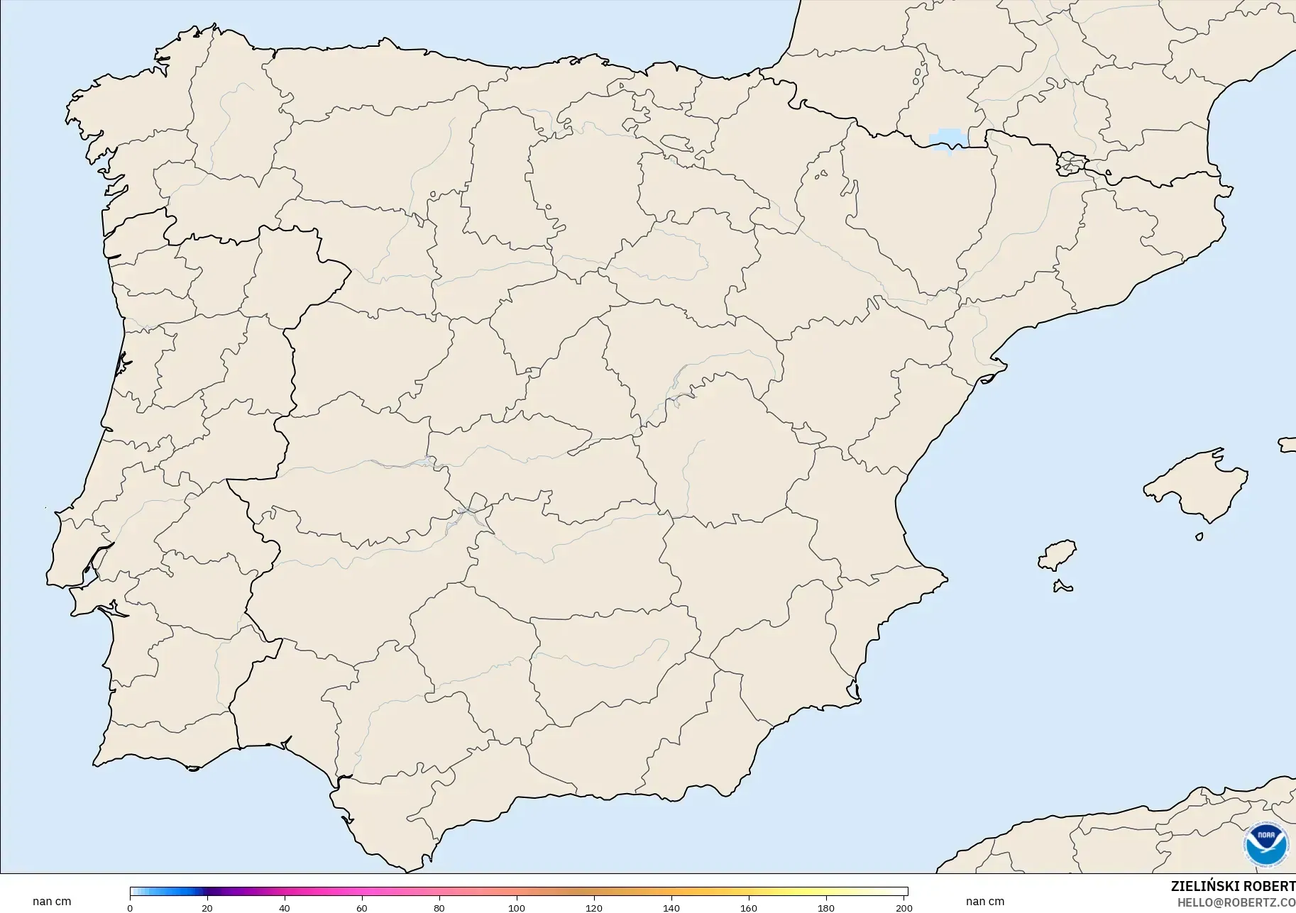 GFS modelo - Espanha, Profundidade da neve