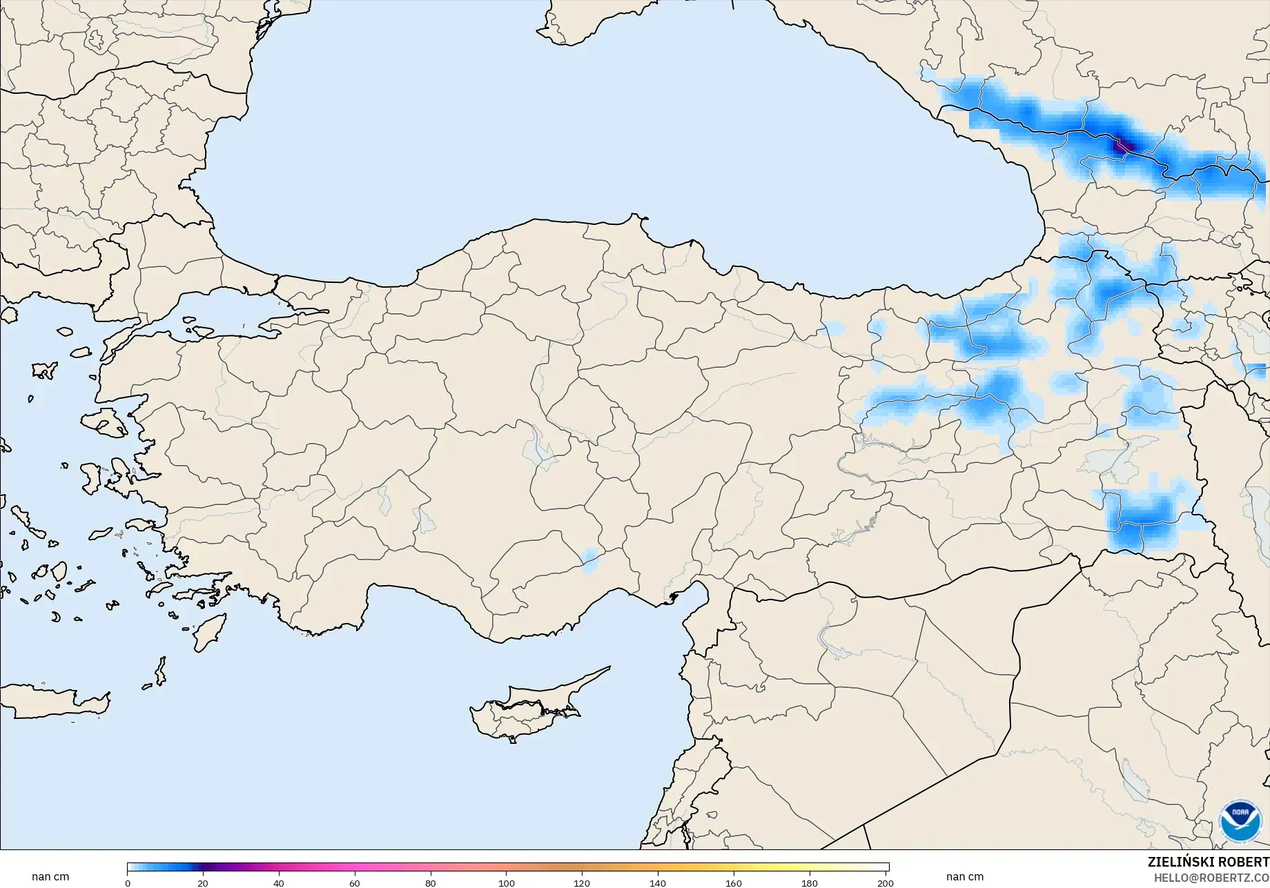 GFS modelo - Turquia, Profundidade da neve