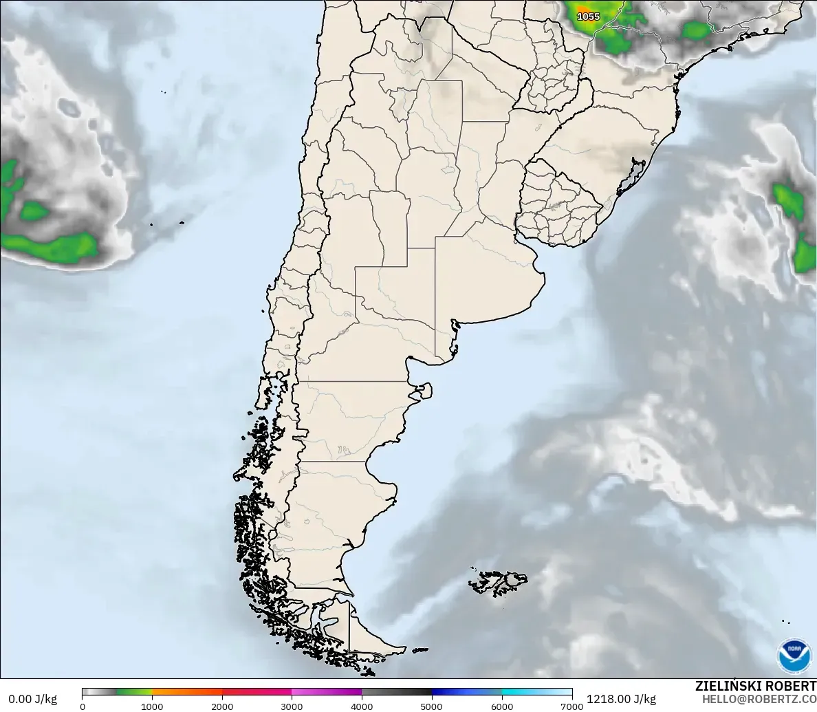 GFS modelo - Argentina, CAPE