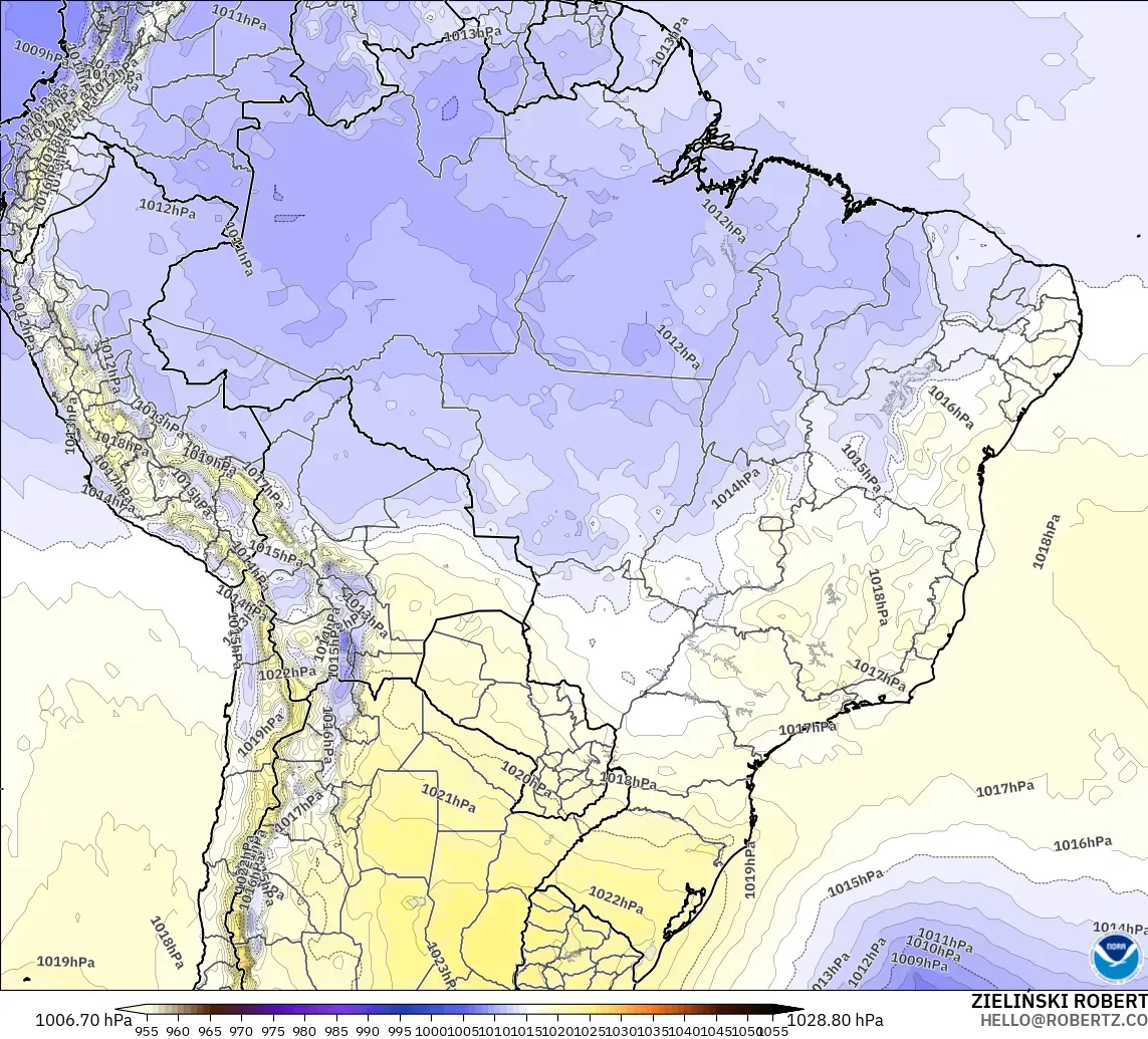 GFS modelo - Brasil, Pressão