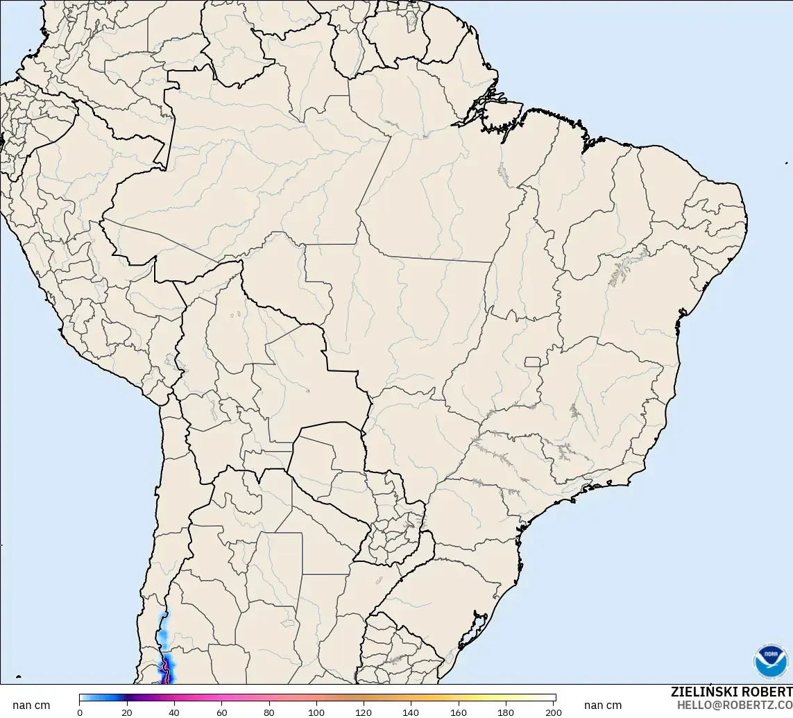 GFS modelo - Brasil, Profundidade da neve