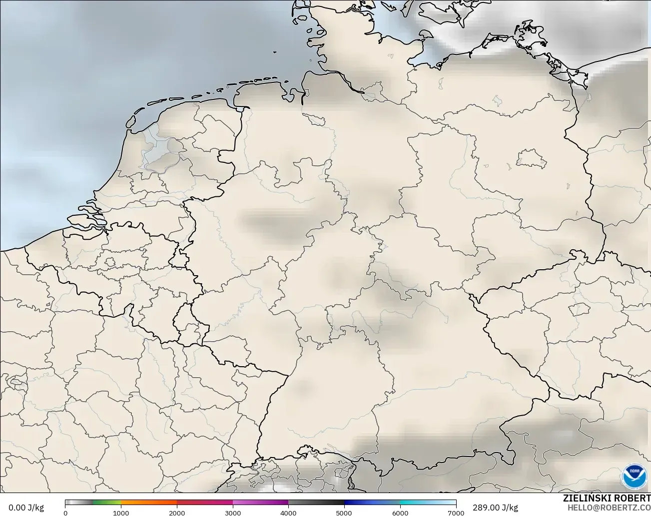 GFS modelo - Alemanha, CAPE