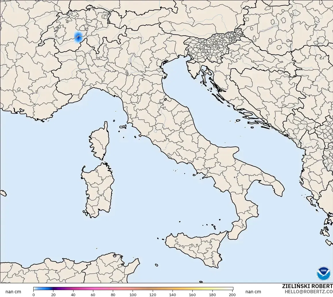 GFS modelo - Itália, Profundidade da neve