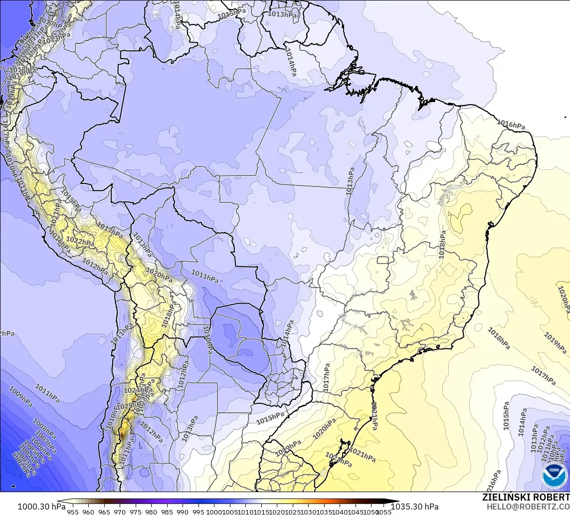 GFS modelo - Brasil, Pressão