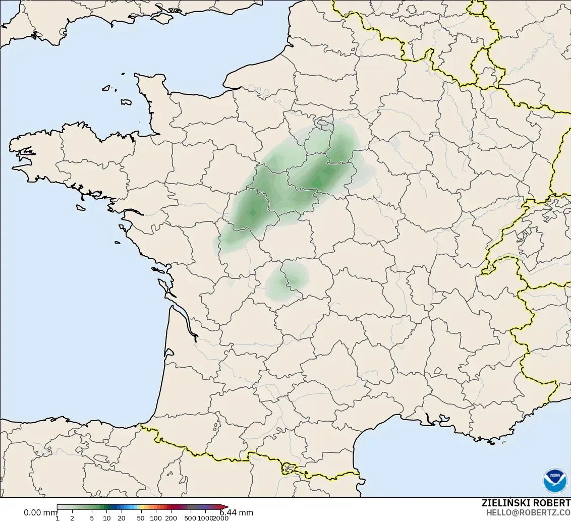 GFS modelo - França, Acúmulo de precipitação