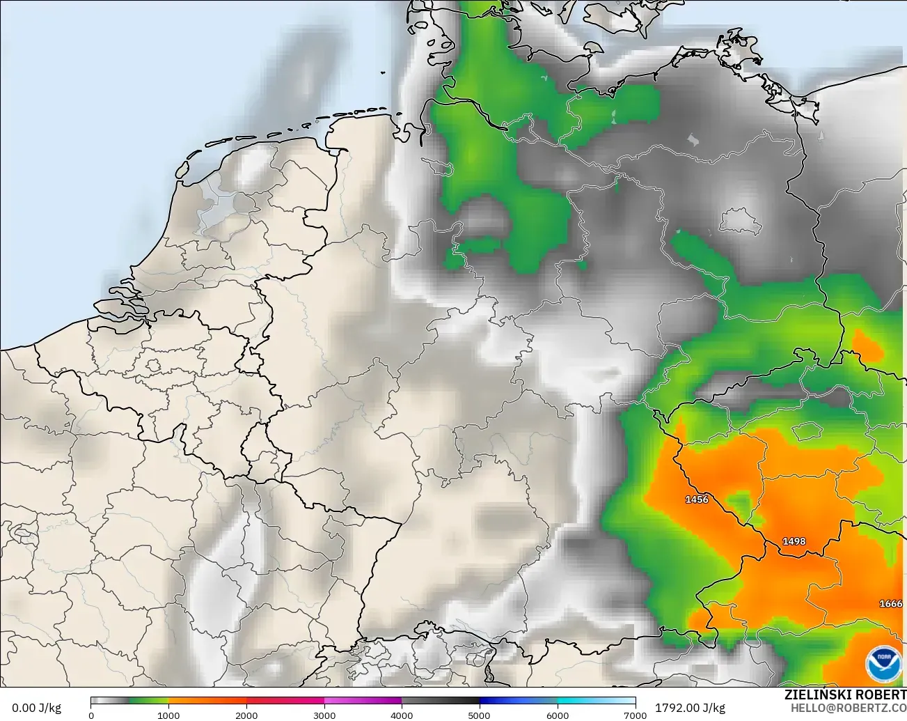 GFS modelo - Alemanha, CAPE