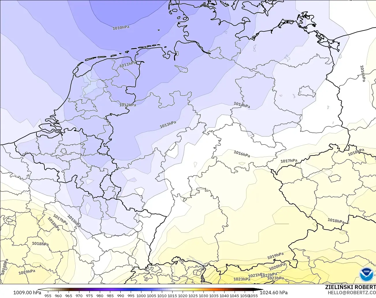GFS modelo - Alemanha, Pressão