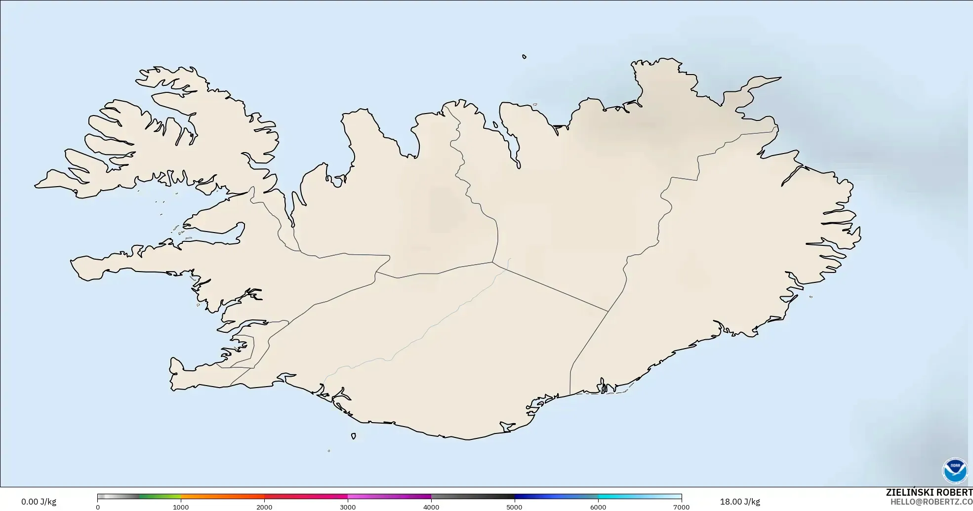 GFS modelo - Islândia, CAPE