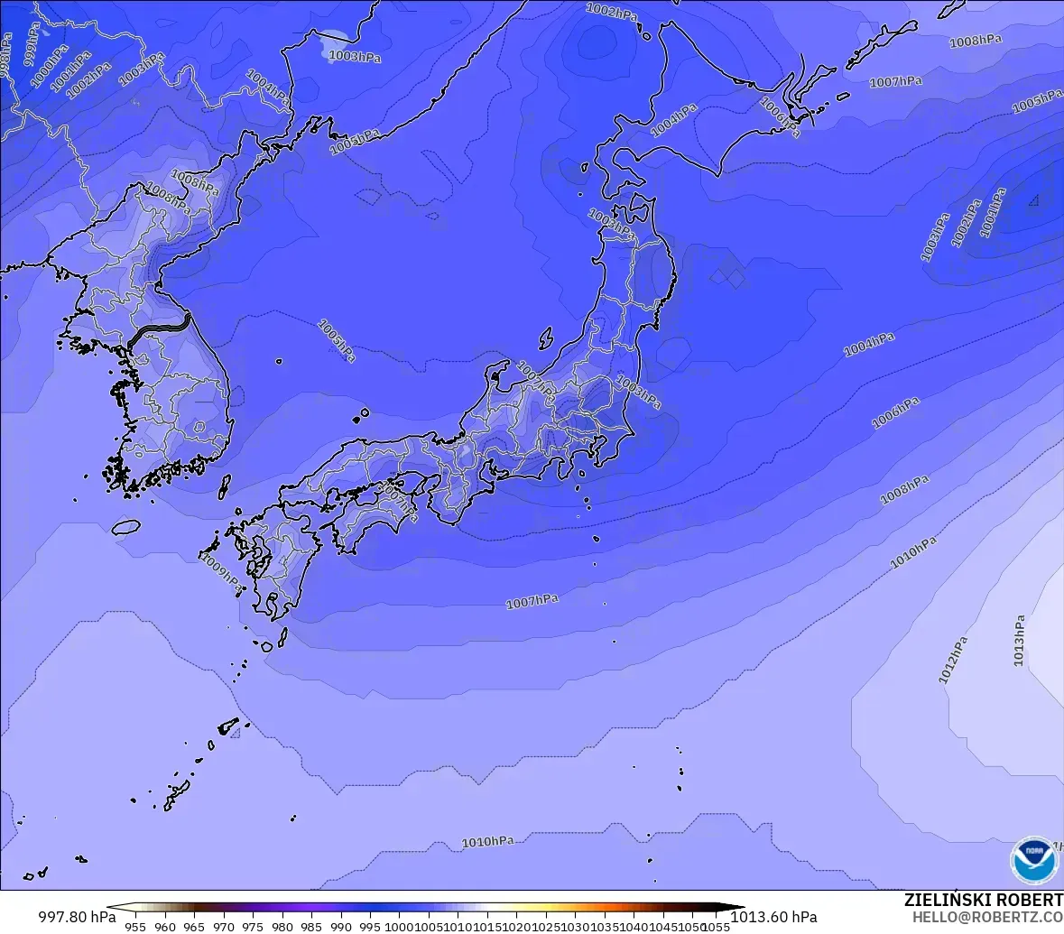 GFS modelo - Japão, Pressão