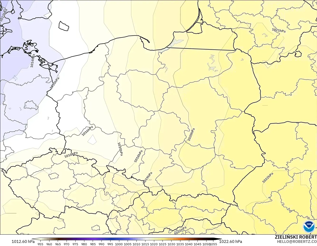 GFS modelo - Polônia, Pressão