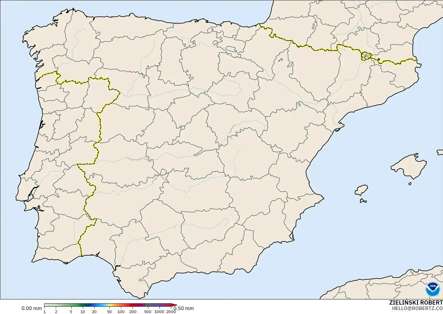 GFS modelo - Espanha, Acúmulo de precipitação