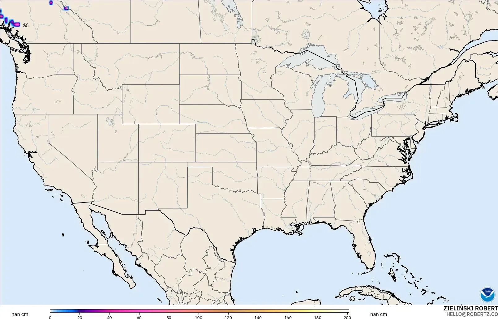 GFS modelo - Estados Unidos, Profundidade da neve