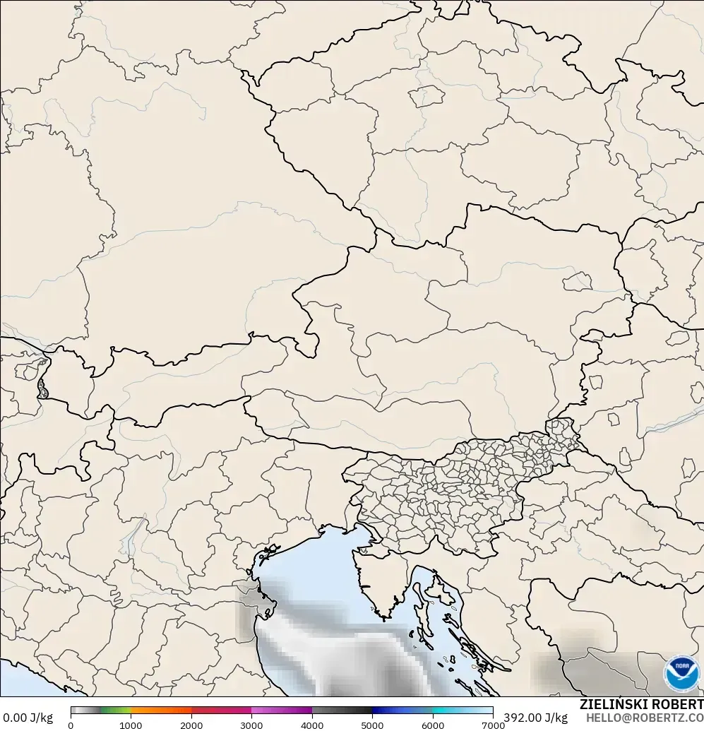 GFS modelo - Áustria, CAPE
