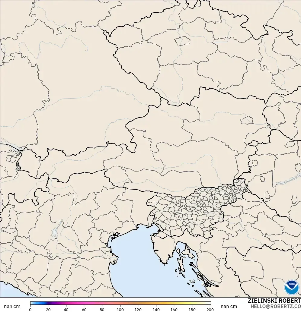 GFS modelo - Áustria, Profundidade da neve