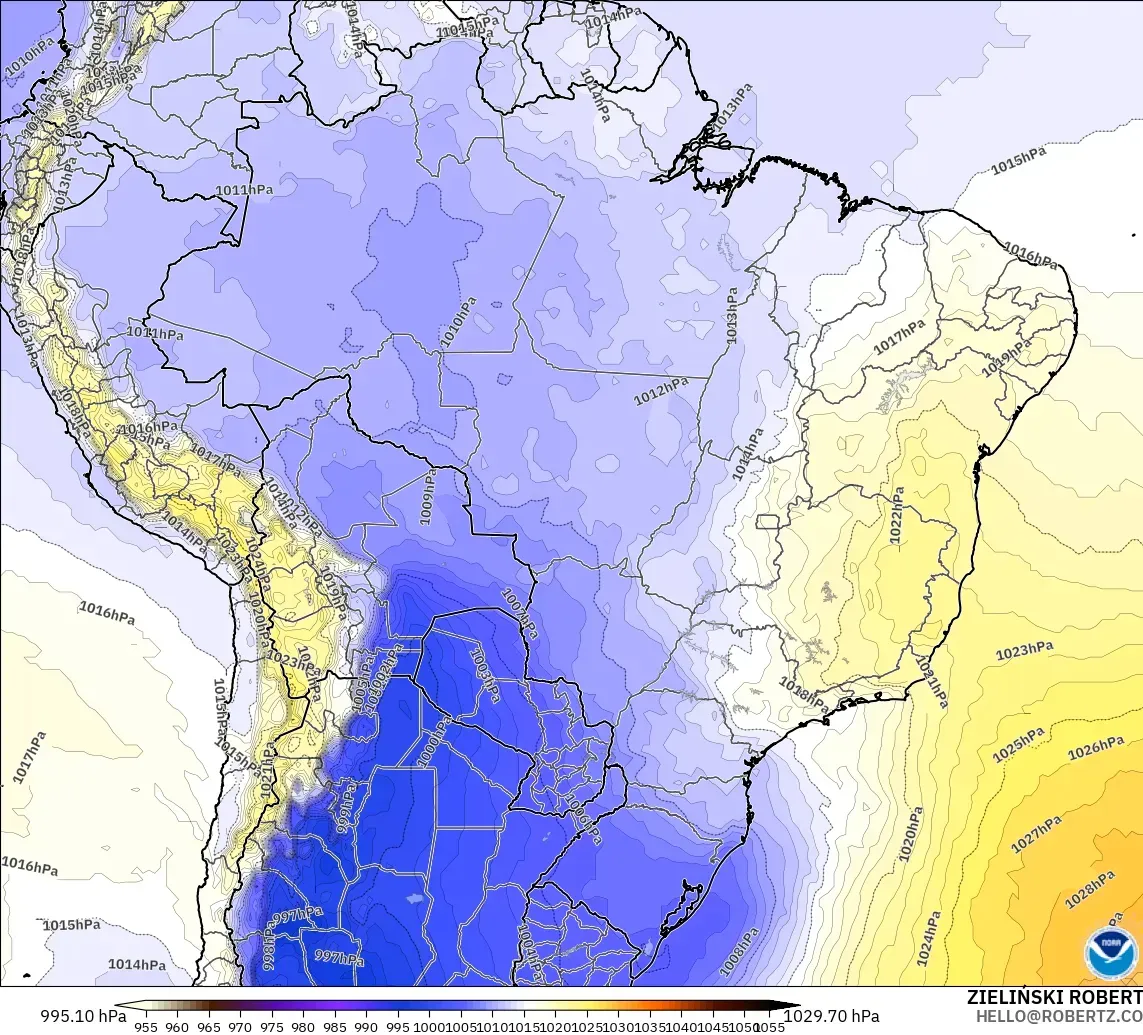 GFS modelo - Brasil, Pressão
