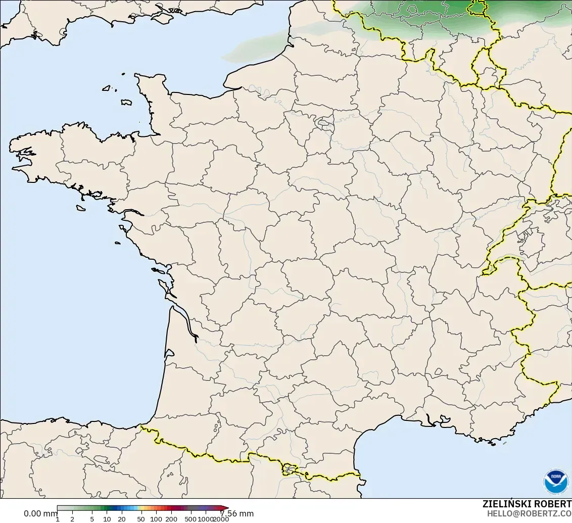 GFS modelo - França, Acúmulo de precipitação