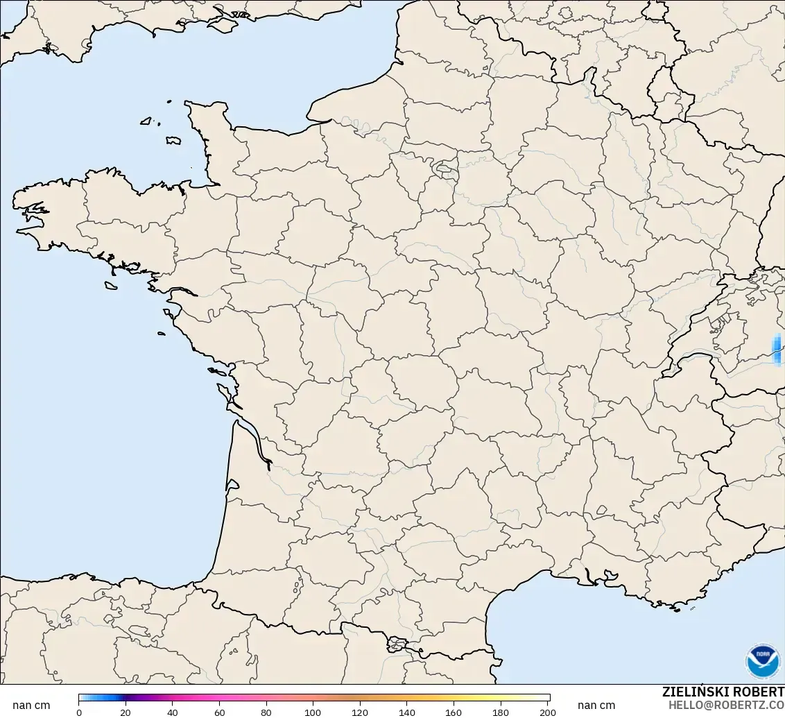 GFS modelo - França, Profundidade da neve