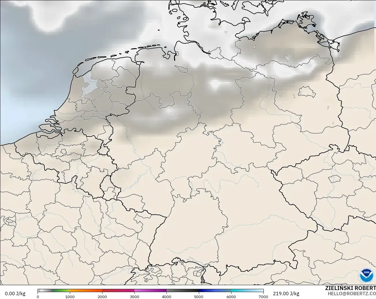 GFS modelo - Alemanha, CAPE