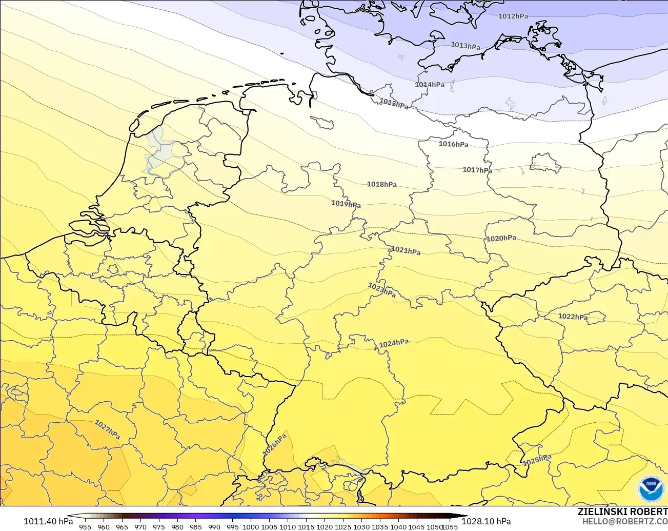 GFS modelo - Alemanha, Pressão
