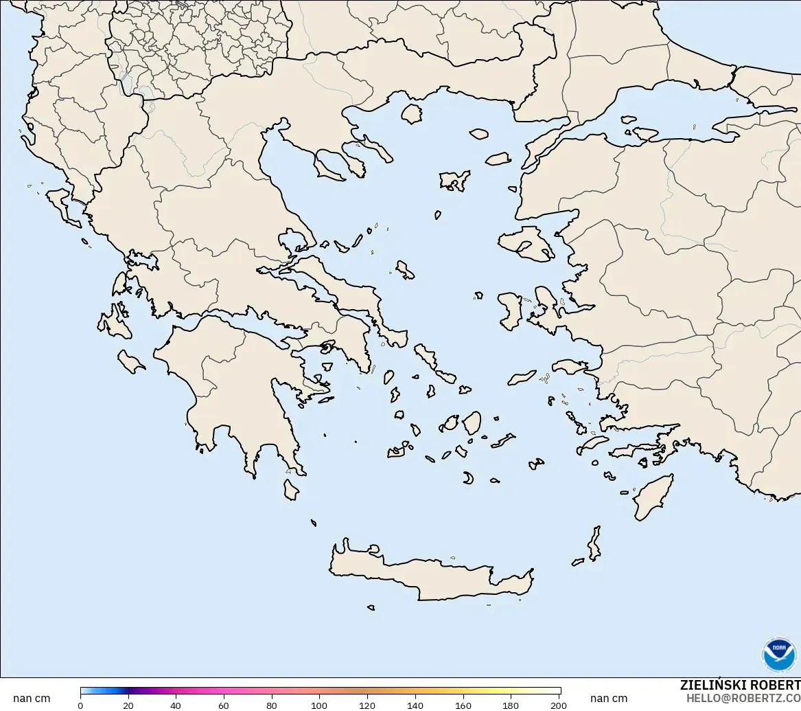 GFS modelo - Grécia, Profundidade da neve