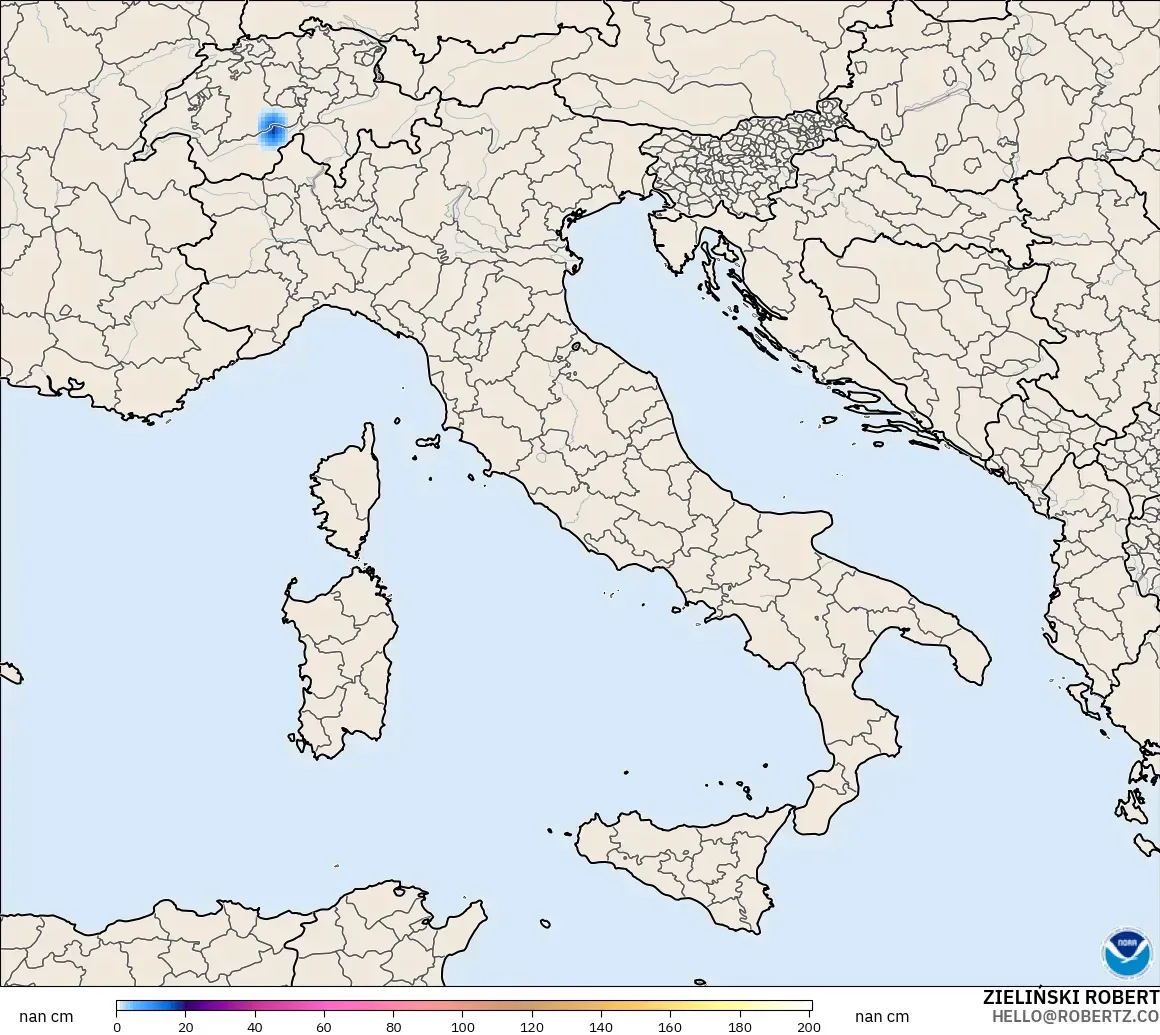 GFS modelo - Itália, Profundidade da neve